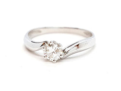 Bague Solitaire Or blanc Diamant - Castafiore