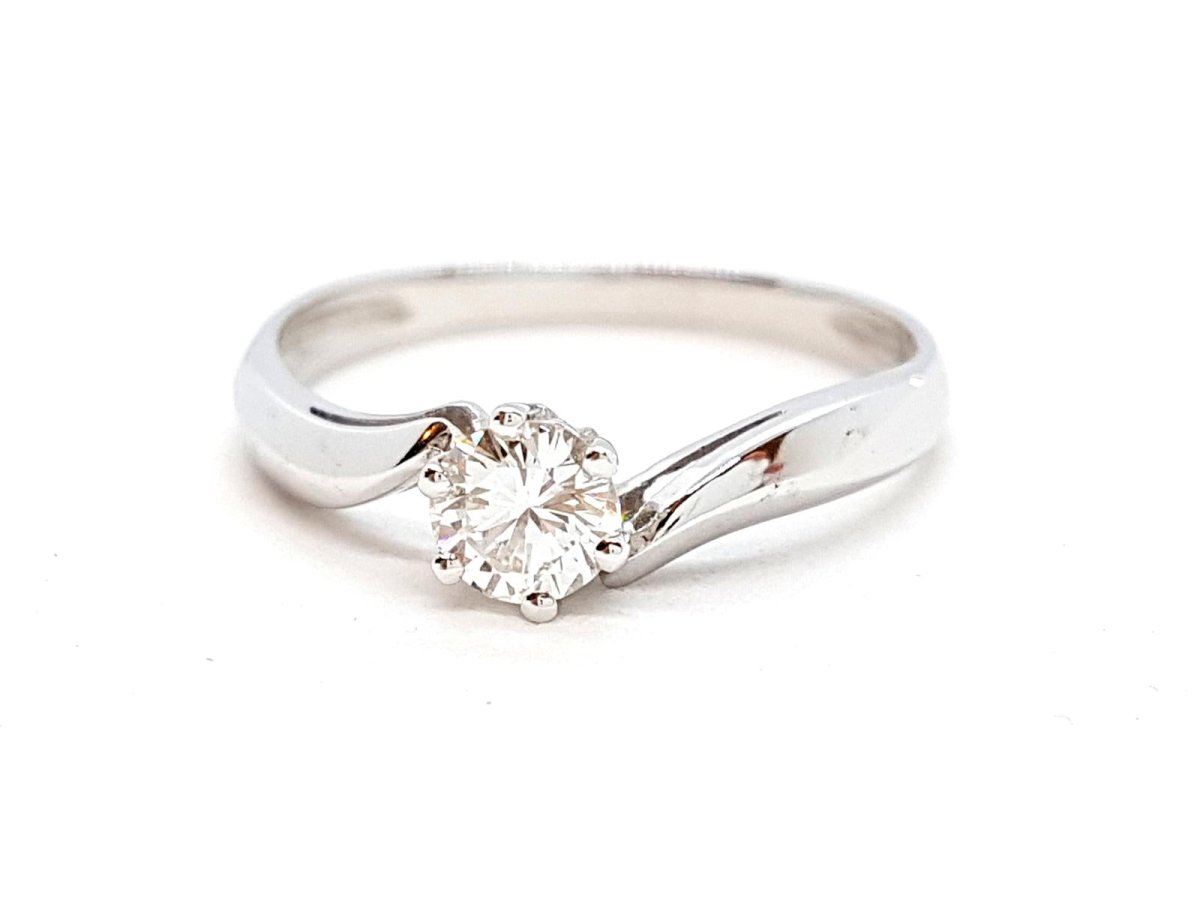 Bague Solitaire Or blanc Diamant - Castafiore