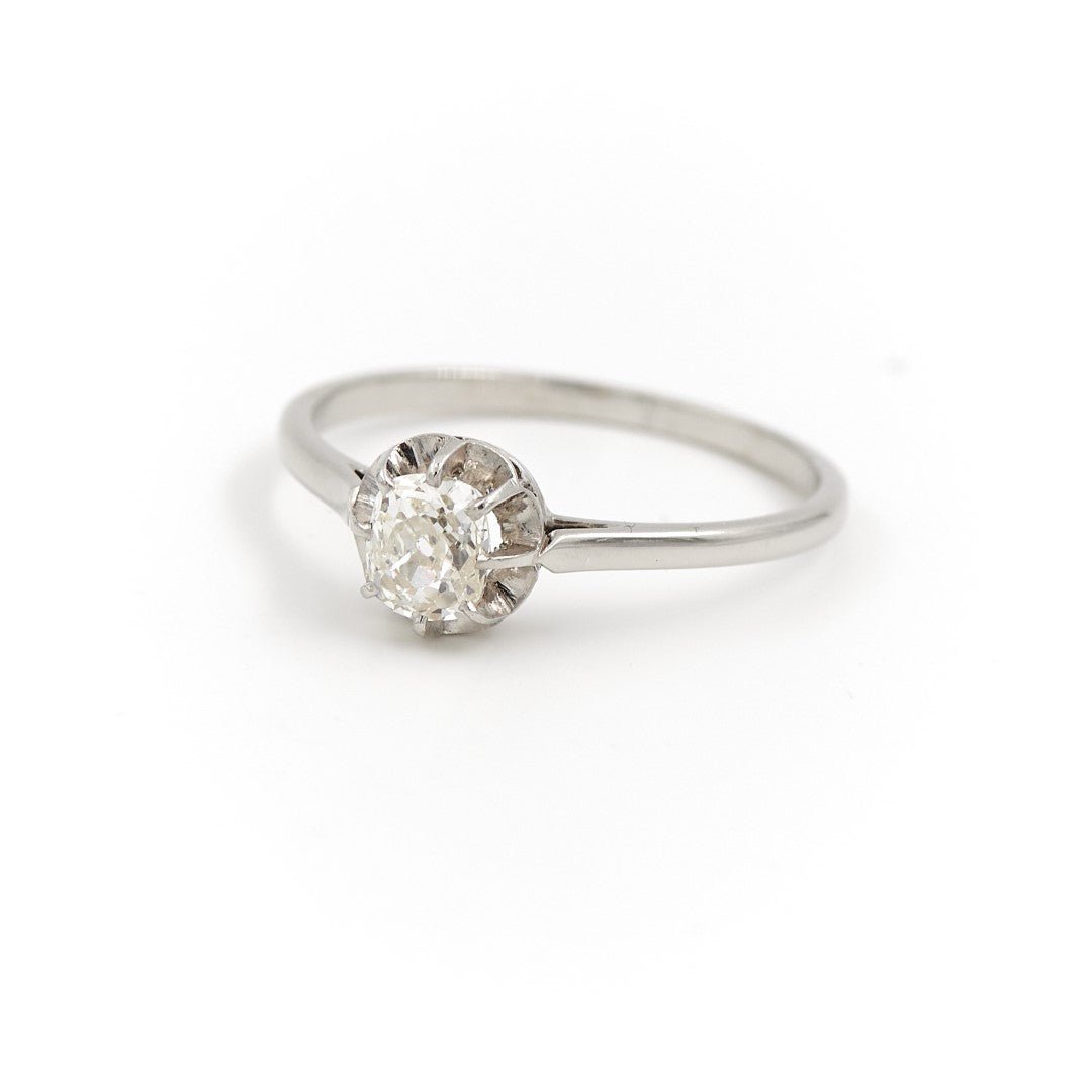 Bague Solitaire Or blanc Diamant - Castafiore