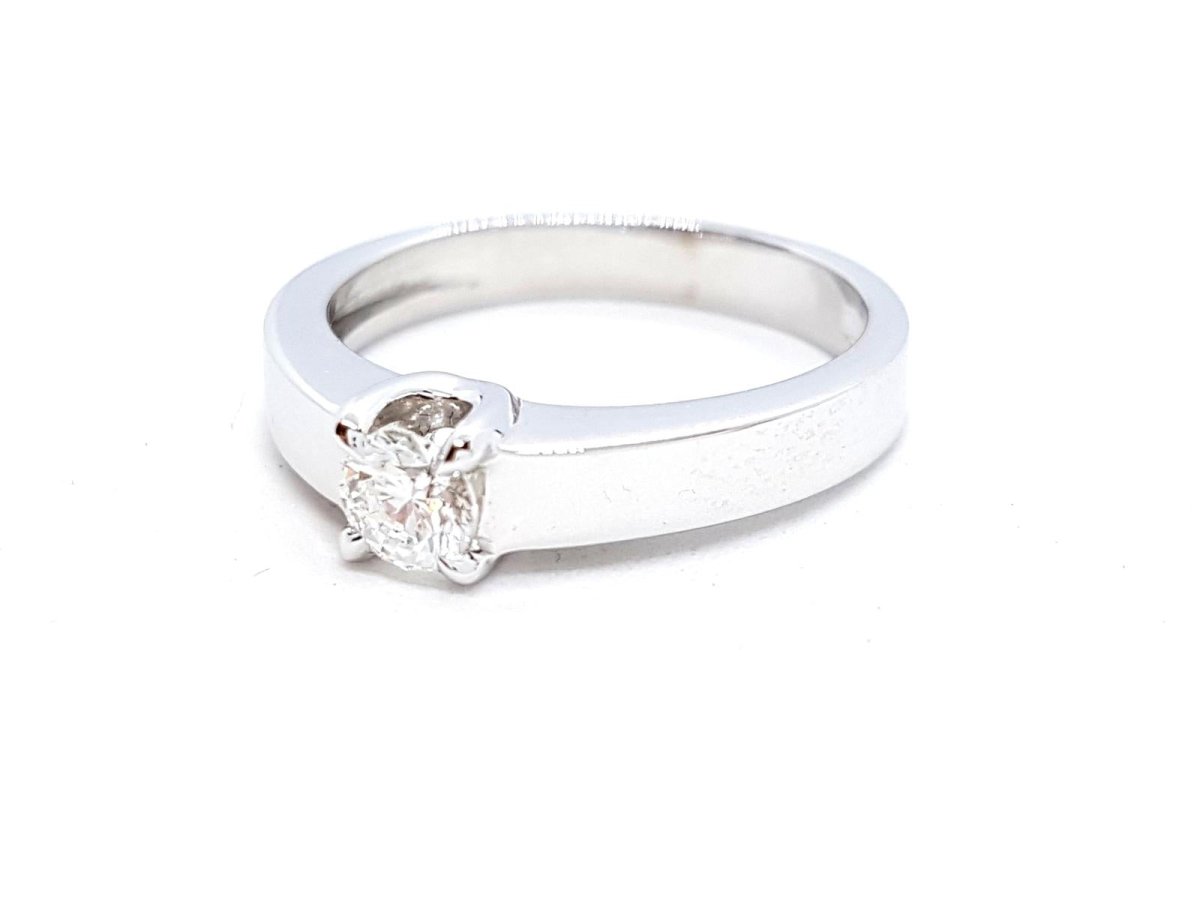 Bague Solitaire Or blanc Diamant - Castafiore