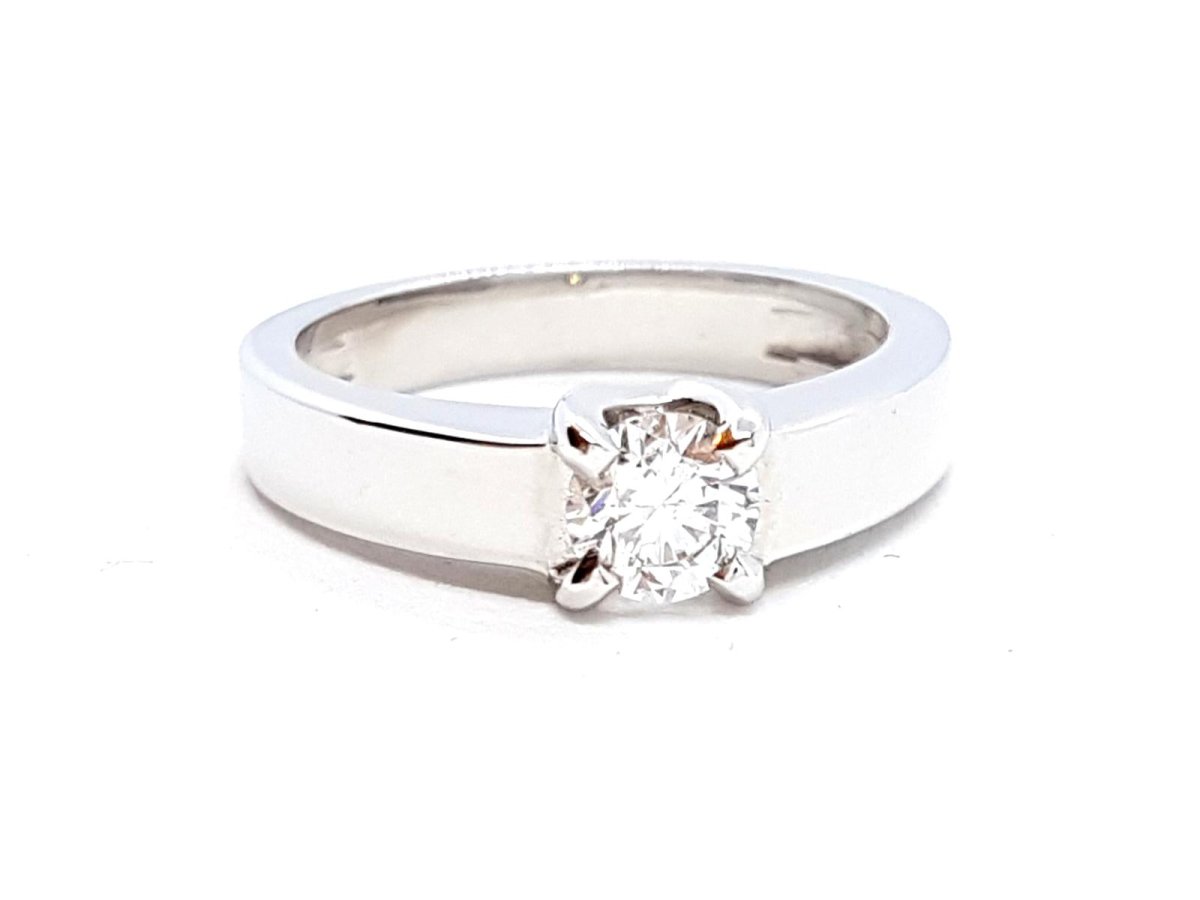 Bague Solitaire Or blanc Diamant - Castafiore