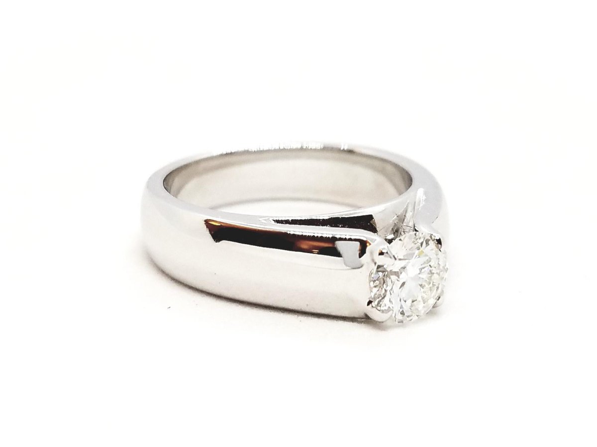 Bague Solitaire Or blanc Diamant - Castafiore