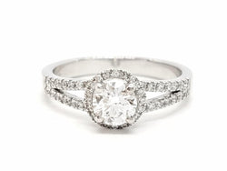 Bague Solitaire Or blanc Diamant - Castafiore