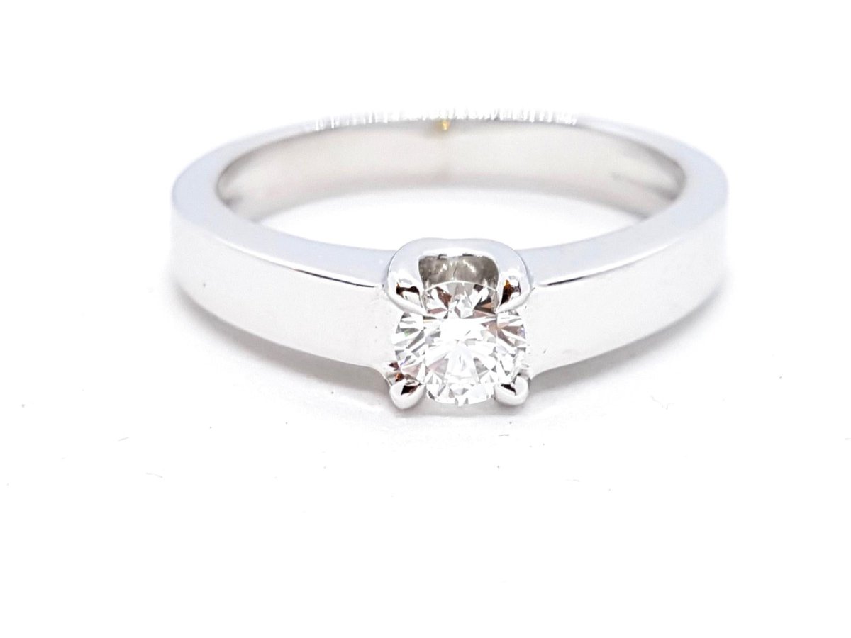 Bague Solitaire Or blanc Diamant - Castafiore