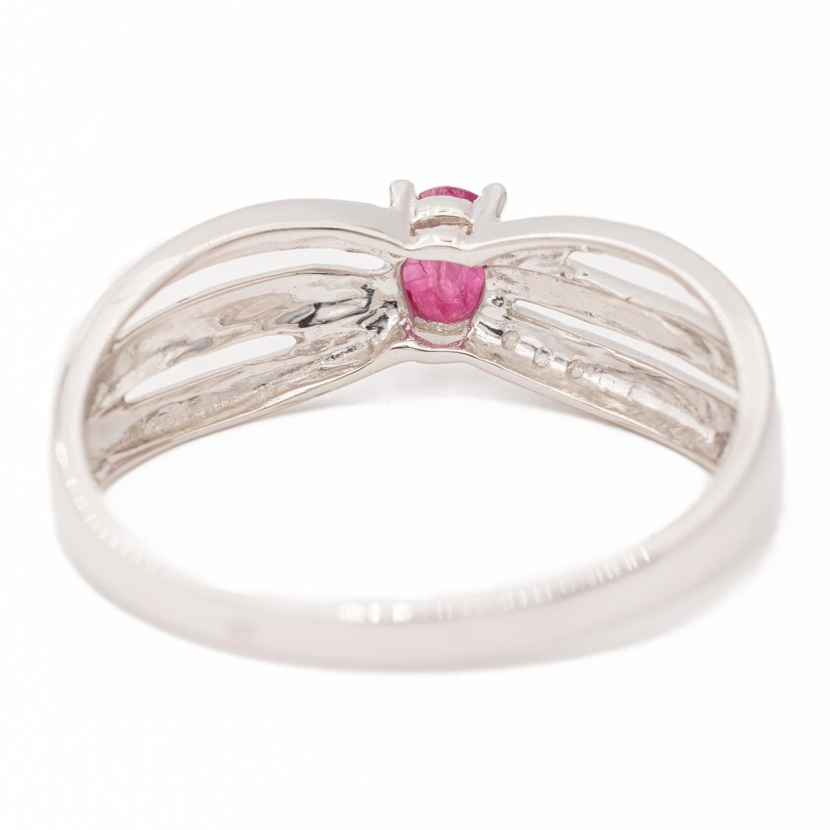 Bague Solitaire Or blanc Rubis - Castafiore