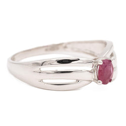 Bague Solitaire Or blanc Rubis - Castafiore