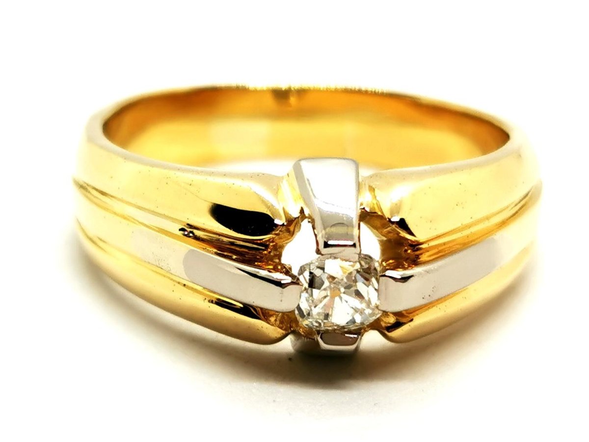 Bague Solitaire Or jaune Diamant - Castafiore
