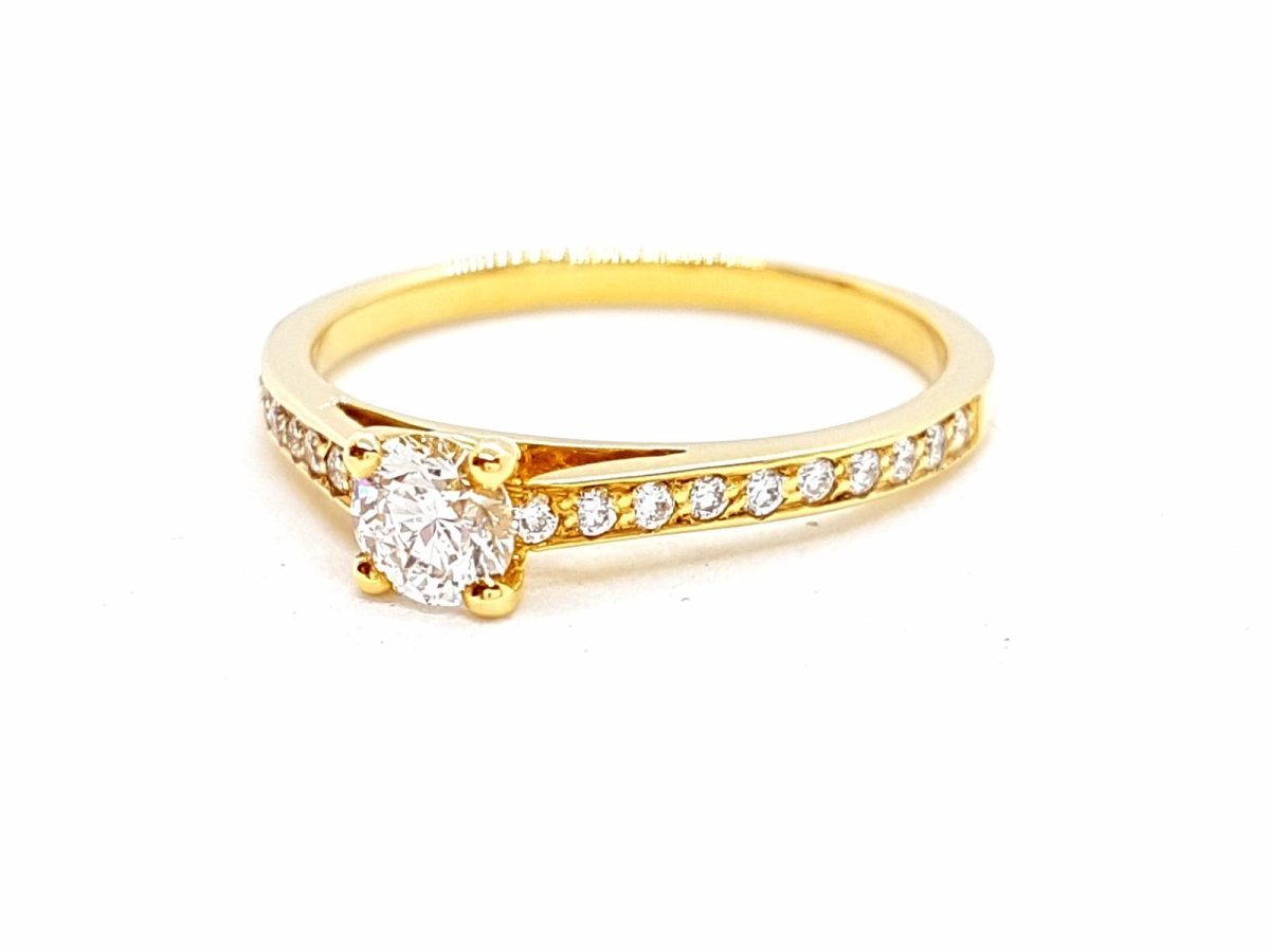 Bague Solitaire Or jaune Diamant - Castafiore