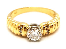 Bague Solitaire Or jaune Diamant - Castafiore