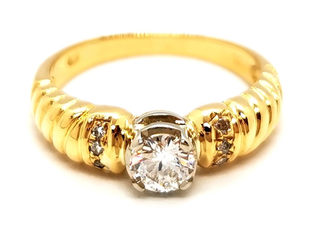 Bague Solitaire Or jaune Diamant - Castafiore