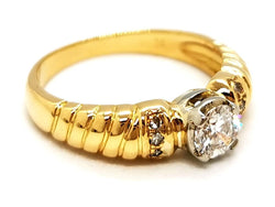Bague Solitaire Or jaune Diamant - Castafiore