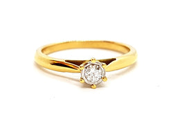 Bague Solitaire Or jaune Diamant - Castafiore