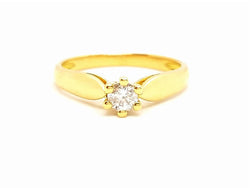 Bague Solitaire Or jaune Diamant - Castafiore