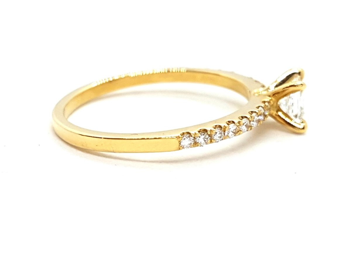 Bague Solitaire Or jaune Diamant - Castafiore
