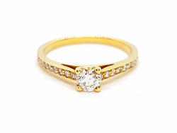 Bague Solitaire Or jaune Diamant - Castafiore