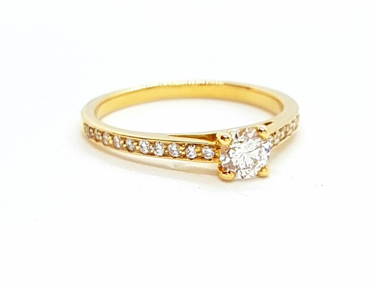 Bague Solitaire Or jaune Diamant - Castafiore