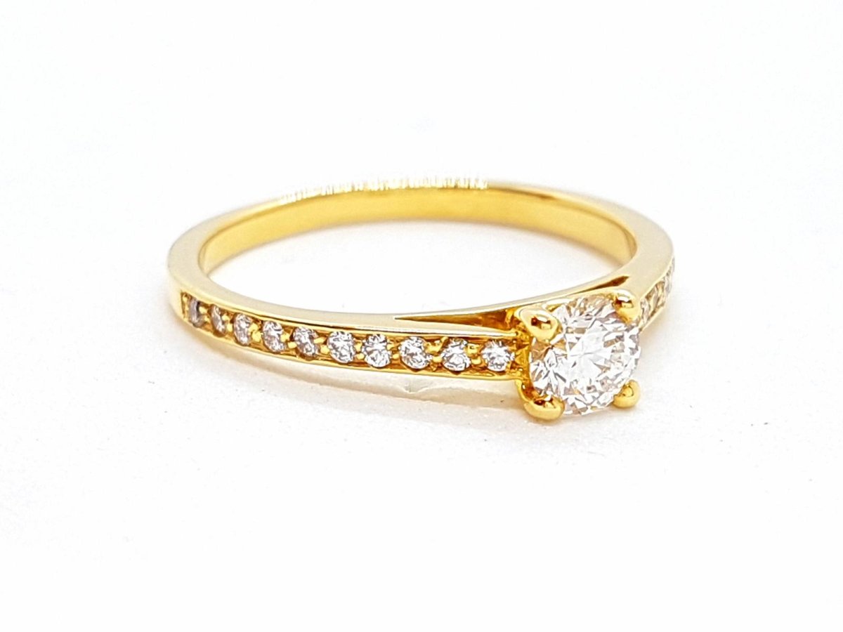 Bague Solitaire Or jaune Diamant - Castafiore