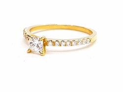 Bague Solitaire Or jaune Diamant - Castafiore