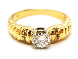 Bague Solitaire Or jaune Diamant - Castafiore