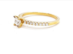 Bague Solitaire Or jaune Diamant - Castafiore