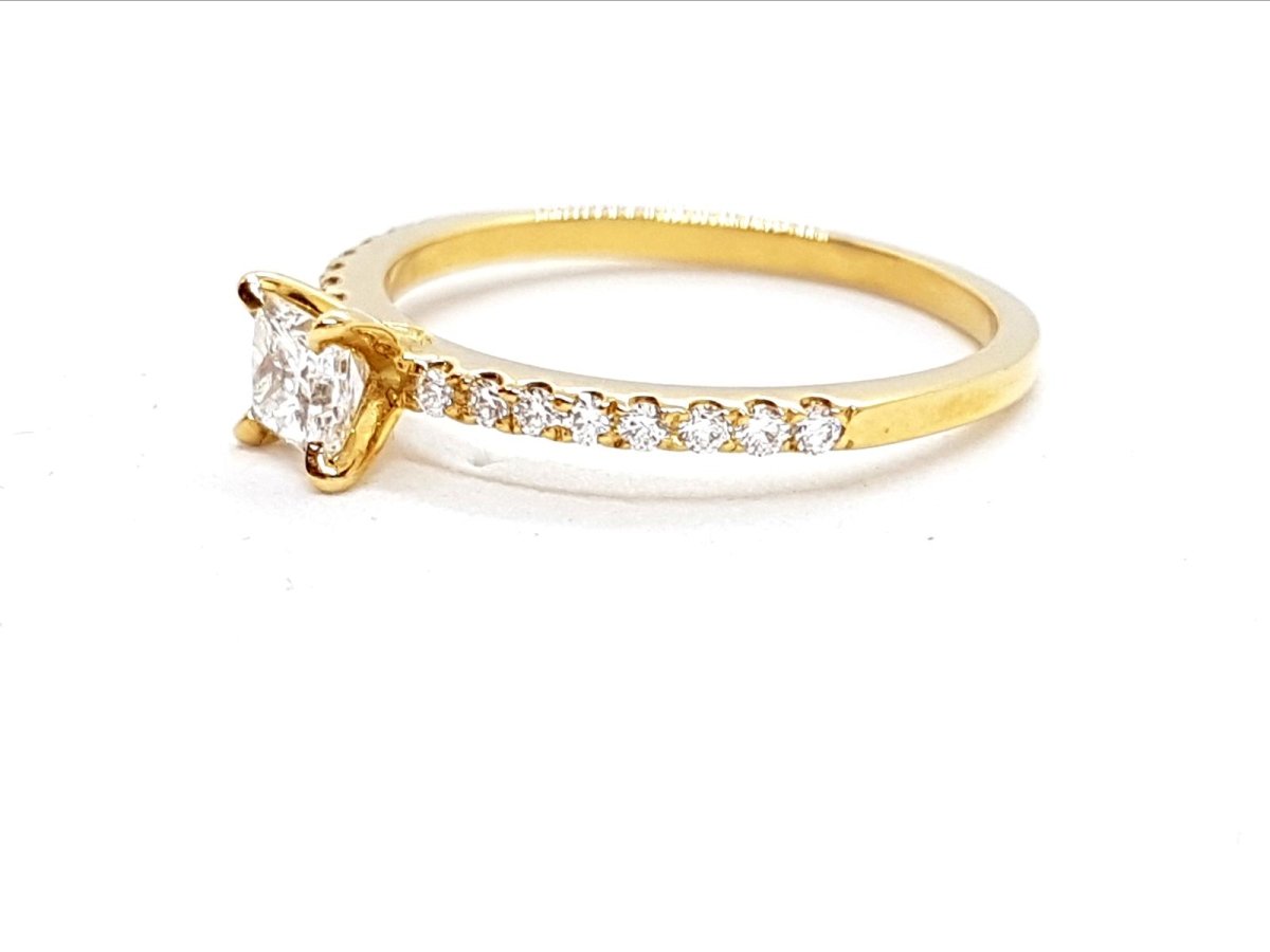 Bague Solitaire Or jaune Diamant - Castafiore