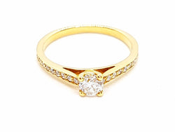 Bague Solitaire Or jaune Diamant - Castafiore