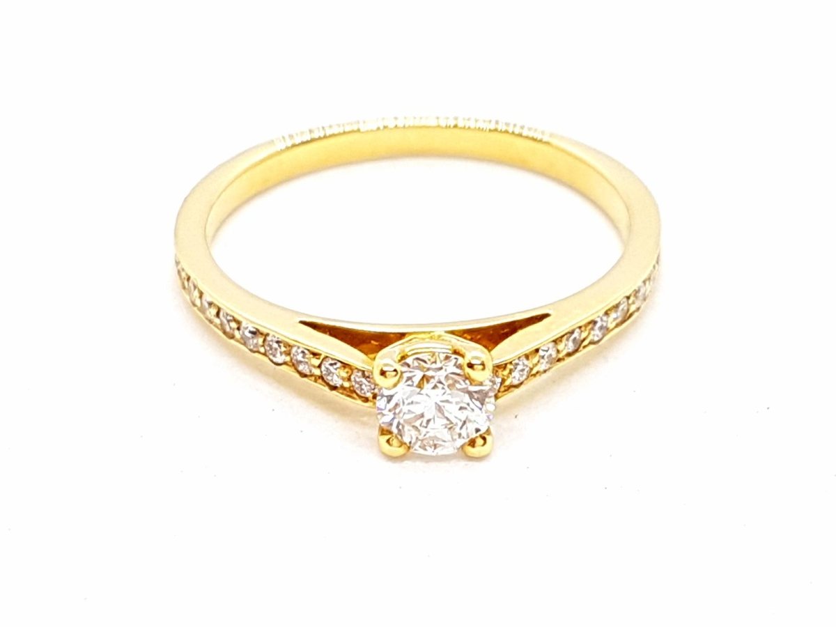 Bague Solitaire Or jaune Diamant - Castafiore