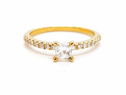 Bague Solitaire Or jaune Diamant - Castafiore