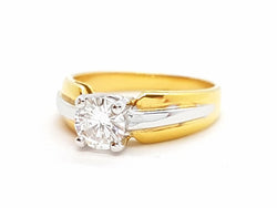 Bague Solitaire Or jaune Diamant - Castafiore