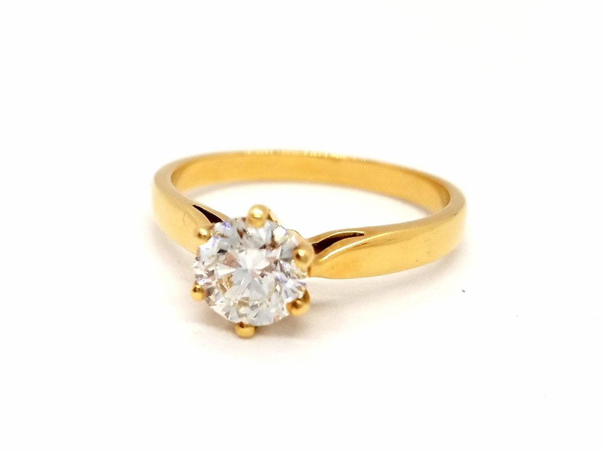 Bague Solitaire Or jaune Diamant - Castafiore
