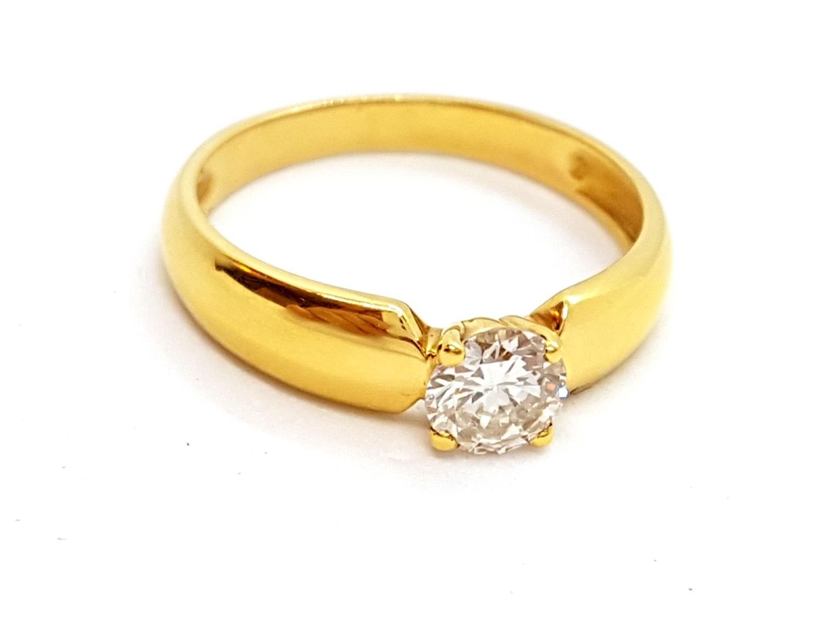 Bague Solitaire Or jaune Diamant - Castafiore