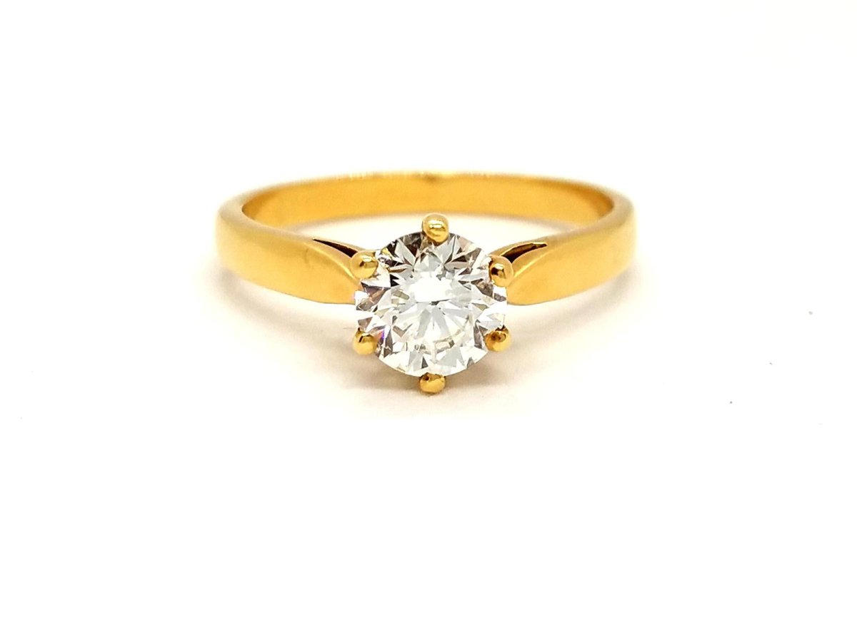 Bague Solitaire Or jaune Diamant - Castafiore