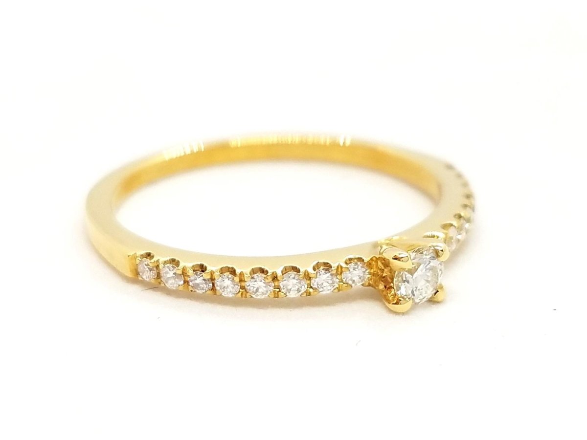 Bague Solitaire Or jaune Diamant - Castafiore