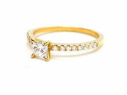 Bague Solitaire Or jaune Diamant - Castafiore