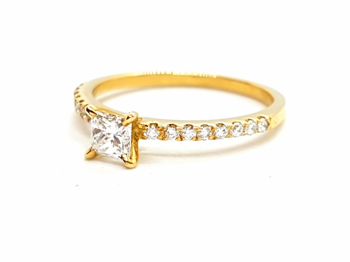 Bague Solitaire Or jaune Diamant - Castafiore