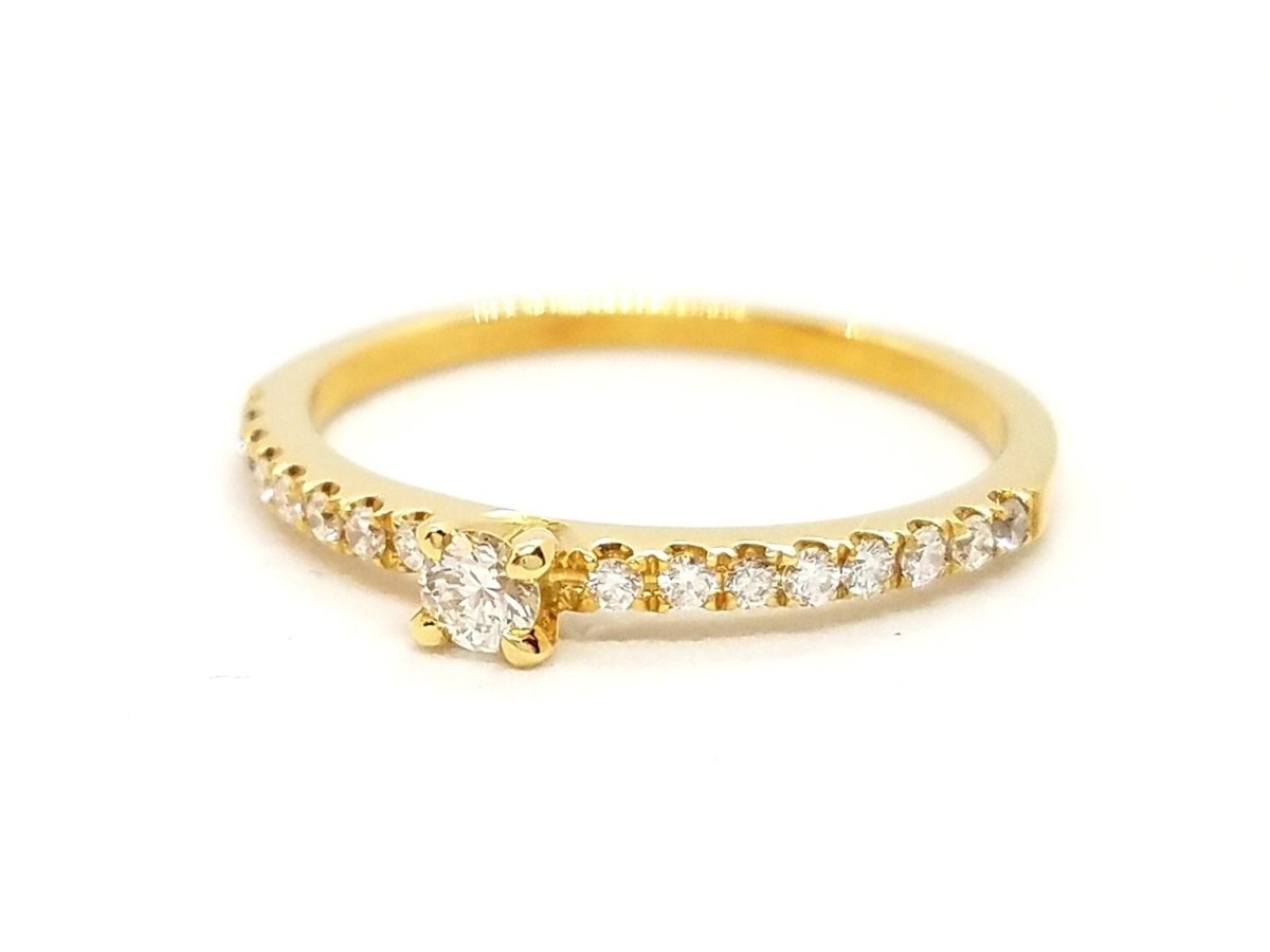 Bague Solitaire Or jaune Diamant - Castafiore