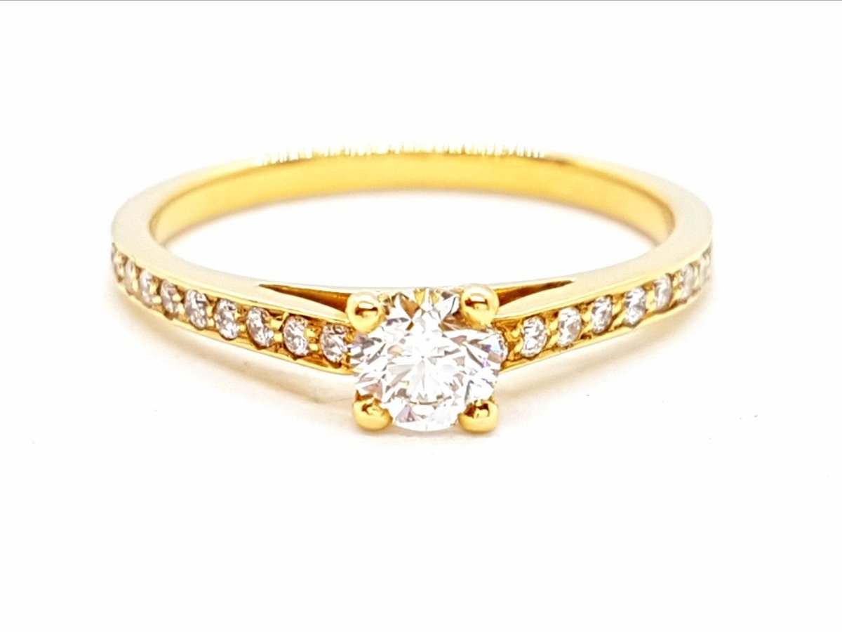 Bague Solitaire Or jaune Diamant - Castafiore