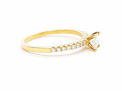 Bague Solitaire Or jaune Diamant - Castafiore