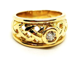 Bague Solitaire Or jaune Diamant - Castafiore