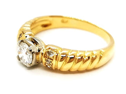 Bague Solitaire Or jaune Diamant - Castafiore