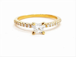 Bague Solitaire Or jaune Diamant - Castafiore