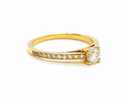 Bague Solitaire Or jaune Diamant - Castafiore