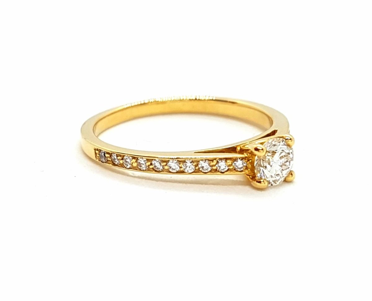 Bague Solitaire Or jaune Diamant - Castafiore