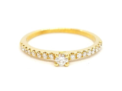 Bague Solitaire Or jaune Diamant - Castafiore