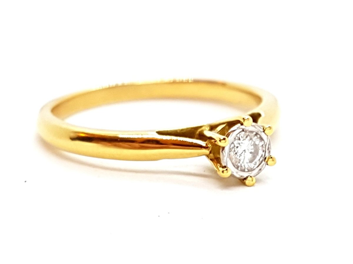 Bague Solitaire Or jaune Diamant - Castafiore