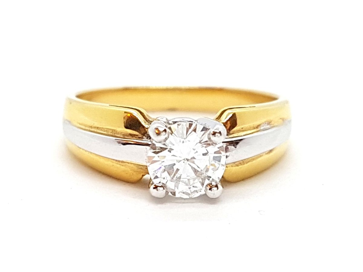 Bague Solitaire Or jaune Diamant - Castafiore