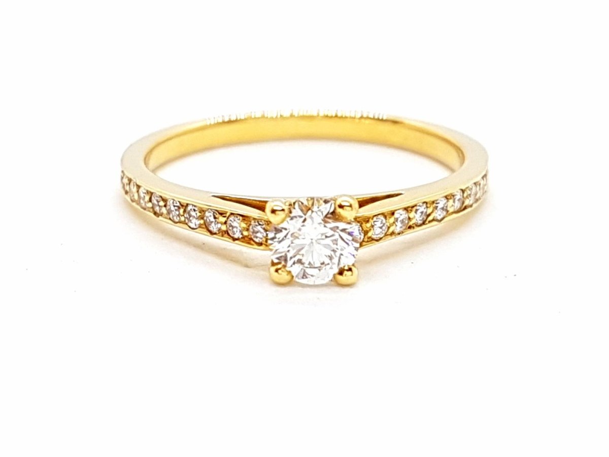 Bague Solitaire Or jaune Diamant - Castafiore