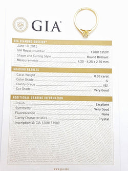 Bague Solitaire Or jaune Diamant - Castafiore