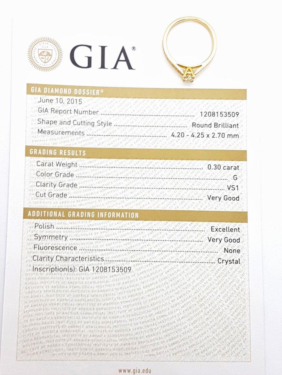 Bague Solitaire Or jaune Diamant - Castafiore