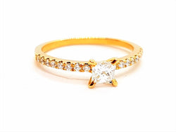 Bague Solitaire Or jaune Diamant - Castafiore